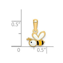 Load image into Gallery viewer, 14k Yellow Gold Enamel Bumble Bee Pendant Charm Necklace Insect Fine Jewelry For Women Gifts For Her
