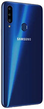 Load image into Gallery viewer, Samsung Galaxy A20S w/Triple Cameras (32GB, 3GB RAM) 6.5" Display, Snapdragon 450, 4000mAh Battery, US &amp; Global 4G LTE GSM Unlocked A207M/DS - International Model (Blue, 32GB + 64GB SD Bundle)
