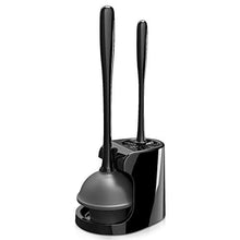 Load image into Gallery viewer, MR.SIGA Toilet Plunger and Bowl Brush Combo for Bathroom Cleaning, Black, 1 Set
