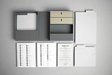 Load image into Gallery viewer, Savor | The Vault Baby Keepsake Box | Slate Gray - Customizable Newborn Memory Box w/ 2 Drawers, 7 compartments and 10 folders for Baby's Treasured Memories, Baby Shower, First Birthday
