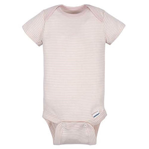 Gerber Baby 4-Pack Short Sleeve Onesies Bodysuits - Bunny Pink/Gray