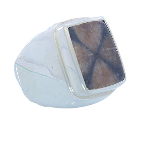 Chiastolite Cross Trapiche Andalusite Handmade Sterling Gents Mens Ring sz 10.5