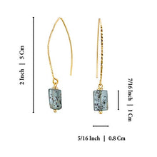 Load image into Gallery viewer, Stera Jewelry Women’s 14k Gold-Filled Kyanite Gemstone Dangling Long Wire Threader Earrings
