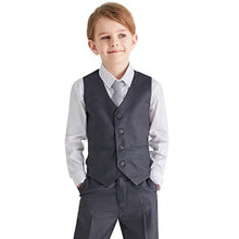 Load image into Gallery viewer, Marvelous Kids Boys Formal Suit Set 5 Pieces Fashion Slim Fit Grey Suits
