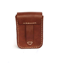 Load image into Gallery viewer, Hand Crafted Genuine Leather Cigarette Case,Retro, Flip Top pocket Handmade Pouch Case Holder with Pocket Belt Loop
