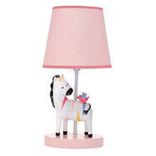Load image into Gallery viewer, Lambs &amp; Ivy Jazzy Jungle Zebra White/Peach Nursery Lamp with Shade &amp; Bulb

