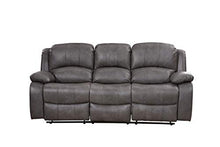 Load image into Gallery viewer, Betsy Furniture 3PC Bonded Leather Recliner Set Living Room Set, Sofa Loveseat Chair Pillow Top Backrest and Armrests 8018 (Grey, Living Room Set 3+2+1)
