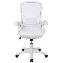 Load image into Gallery viewer, Flash Furniture High Back White Mesh Ergonomic Swivel Office Chair with White Frame and Flip-up Arms
