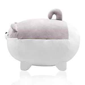 Auspicious beginning Stuffed Animal Shiba Inu Plush Toy Anime Corgi Kawaii Plush Dog Soft Pillow, Plush Toy Gifts for Boys Girls(Gray, 15.7")
