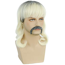 Load image into Gallery viewer, FGY 80S Blonde Mullet Wig for Men and Women for Theme Party Halloween Cosplay Wig (Wig Set+Headband Flower Crown)
