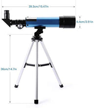 Load image into Gallery viewer, First Telescope for Kids &amp; Beginners, Portable Refractor Telescope 90x Magnification with Tabletop Tripod and Two Eyepieces - Best Gift for Kids to Explore Moon Space, View Wildlife, Watch Night-Sky
