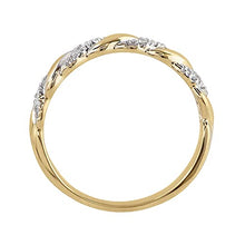 Load image into Gallery viewer, Brilliant Expressions 10K Yellow Gold 0.06 Cttw Conflict Free Diamond-Accented Twist Wedding or Anniversary Band (I-J Color, I2-I3 Clarity), Size 7
