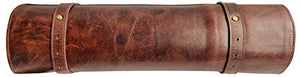 Rustic Town Leather Knife Roll Storage Bag | Elastic and Expandable 11 Pockets with Tool Pouch | Adjustable/Detachable Shoulder Strap | Travel-Friendly Chef Knife Case Roll (Walnut Brown)
