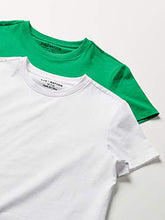 Load image into Gallery viewer, Kid Nation Kids Unisex 2 Packs 100% Cotton Tagless Short Sleeve Crewneck T Shirts S White+Green

