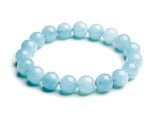 Load image into Gallery viewer, Soothing Bracelet - Natural Aquamarine bracelet - Bring Positive Energy - Peace - Youthfulness Bracelet - Stone Bracelet for Everlasting Joy
