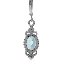 Load image into Gallery viewer, Silvershake 2.74ct. Genuine Blue Topaz 925 Sterling Silver Balinese Style Leverback Dangle Earrings
