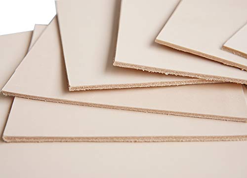 Firm Vegetable Tanned Full Grain Tooling Leather Thick Cowhide Handmade Stiff Leather Material for Craft/Tooling/Caving/Hobby Workshop (Natural-3.0mm, 12x12inches)