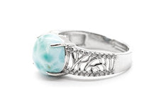 Load image into Gallery viewer, Natural Larimar 925 Sterling Silver Oval Larimar Gemstone Size Adj
