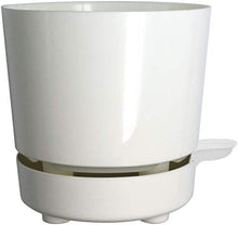Load image into Gallery viewer, 6" Self Watering + Self Aerating High Drainage Deep Reservoir Round Planter Pot Maintains Healthy Roots for Indoor &amp; Outdoor &amp; Windowsill Gardens (White)
