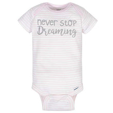 Load image into Gallery viewer, Gerber Baby Girls 4-Pack Short Sleeve Onesies Bodysuits, Pink Unicorns, 6-9 Months
