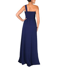 Load image into Gallery viewer, One Shoulder Maxi Prom Dress (Navy, US 8 / UK 12),[4814-NVY-12]

