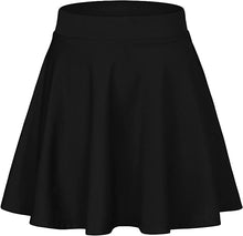 Load image into Gallery viewer, Sweet Hearts Women’s 2-Pack Basic Skater Skirt- Versatile Stretchy Mini Flared Skirt Made in USA Black/White
