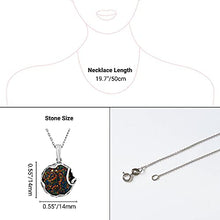 Load image into Gallery viewer, 925 Sterling Silver Black Fire Opal Vintage Style Large Pendant; Libra October Birthstone; Dainty Black Stone Pendant; Handmade Antique Style Black Opal Necklace For Classy Women

