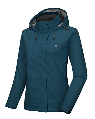 Little Donkey Andy Women’s Waterproof Rain Jacket Lightweight Outdoor Windbreaker Rain Coat Shell for Hiking, Travel Blue L