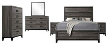 Load image into Gallery viewer, Kings Brand Furniture – Ambroise 6-Piece King Size Bedroom Set, Grey/Black. Bed, Dresser, Mirror, Chest &amp; 2 Night Stands
