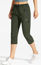 Load image into Gallery viewer, MOCOLY Women's Hiking Capris Pants Outdoor Lightweight Quick Dry Water Resistant UPF 50 Cargo Pants with Zipper Pockets Army Green XXL

