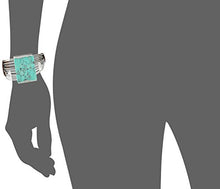 Load image into Gallery viewer, Robert Lee Morris &quot;Mosaic&quot; Semiprecious Turquoise Stone Multi Row Cuff Bracelet
