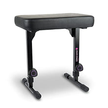 Load image into Gallery viewer, Liquid Stands Piano Bench Adjustable Stool – Music Keyboard Bench Seat for Piano Keyboard Stand with Black Padded Cushion for Musicians Piano Stool Chair (PU Leather)
