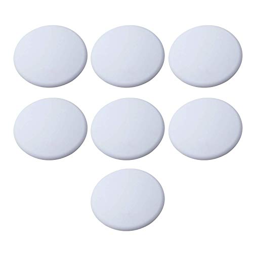 Strongest Wall Door Handle Stopper Set. 7 Pieces of White Silicone Door Knob 1.57