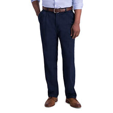 Load image into Gallery viewer, Haggar Men's Iron Free Premium Khaki Classic Fit Pleat Front Expandable Waist Casual Pant, Dark Navy, 38 x 29
