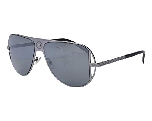 Versace Man Sunglasses, Gunmetal Lenses Metal Frame, 57mm