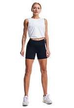 Load image into Gallery viewer, THE GYM PEOPLE High Waist Yoga Shorts for Women Tummy Control Fitness Athletic Workout Running Shorts with Deep Pockets (Medium, Navy Blue)
