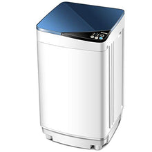 Load image into Gallery viewer, Giantex Full-Automatic Washing Machine Portable Washer and Spin Dryer 7.7 lbs Capacity Compact Laundry Washer with Built-in Barrel Light Drain Pump and Long Hose for Apartments Camping (White &amp; Blue)

