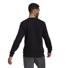 Load image into Gallery viewer, adidas Men's Essentials Fleece 3-Stripes Sweatshirt, Black/White, X-Large
