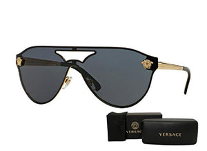 Versace VE2161 100287 42M Gold/Grey Aviator Sunglasses For Men For Women+FREE Complimentary Eyewear Care Kit