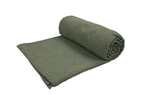 DG Collections Cotton Breathable Thermal Blanket - King (108x90 in) Green, Snuggle in These Super Soft Cozy Cotton Blankets - Perfect for Layering Any Bed - Provides Comfort and Warmth for Years