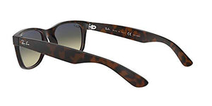Ray-Ban RB2132 New Wayfarer Square Sunglasses, Matte Havana/Polarized Green Gradient Blue, 55 mm