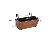 Load image into Gallery viewer, Amazon Basics Recycled Wood Deck Rectangular Hanging Planter, 2-Pack, Brown, Classic, Rustic, 18.9&quot; x 7.87&quot; x 7.5&quot;
