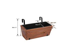 Amazon Basics Recycled Wood Deck Rectangular Hanging Planter, 2-Pack, Brown, Classic, Rustic, 18.9" x 7.87" x 7.5"