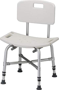 NOVA Medical Products Heavy Duty Shower & Bath Chair with Back, 500 lb. Weight Capacity, Quick & Easy Tools Free Assembly, Lightweight & Seat Height Adjustable, Great for Travel, White