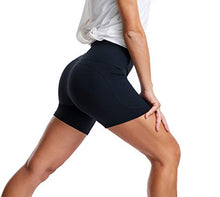 Load image into Gallery viewer, THE GYM PEOPLE High Waist Yoga Shorts for Women Tummy Control Fitness Athletic Workout Running Shorts with Deep Pockets (Medium, Navy Blue)
