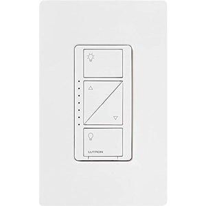 Lutron Caseta Smart Home Dimmer Switch, Works with Alexa, Apple HomeKit, and the Google Assistant | for LED Light Bulbs, Incandescent Bulbs and Halogen Bulbs | PD-6WCL-WH | White