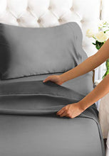 Load image into Gallery viewer, Queen Size Sheet Set - 4 Piece - Hotel Luxury Bed Sheets - Extra Soft - Deep Pockets - Easy Fit - Breathable &amp; Cooling Sheets - Wrinkle Free - Comfy – Dark Grey Bed Sheets - Queens Sheets – 4 PC
