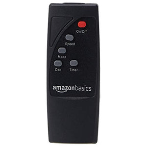 Amazon Basics Oscillating Dual Blade Standing Pedestal Fan with Remote - 16-Inch, Black