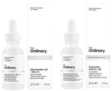 Load image into Gallery viewer, The Ordinary Hyaluronic Acid with 2% + B5 (30ml) and The Ordinary Niacinamide 10% + Zinc 1% (30ml) Bundle Face Care Set
