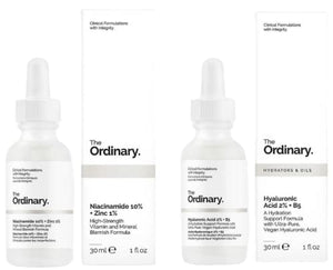 The Ordinary Hyaluronic Acid with 2% + B5 (30ml) and The Ordinary Niacinamide 10% + Zinc 1% (30ml) Bundle Face Care Set